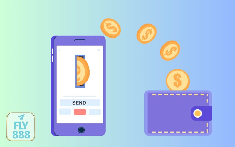 Rút Tiền Fly888 - Bước 2: Vào mục “Rút tiền” trong khu vực tài khoản